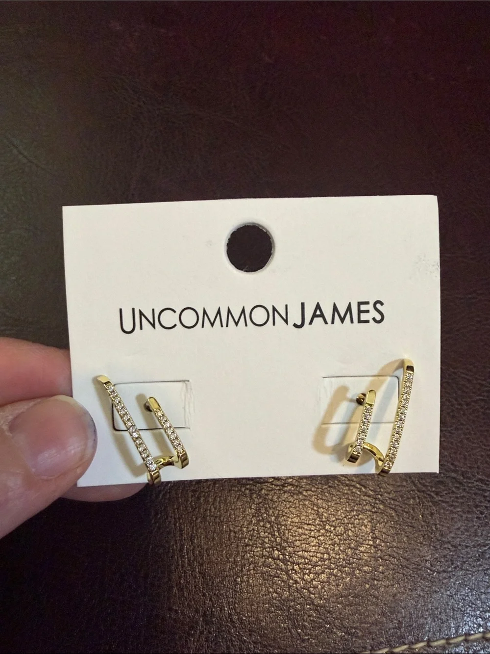 Uncommon James Double Vision Ear Climber Earrings 14K Gold Plated Statement